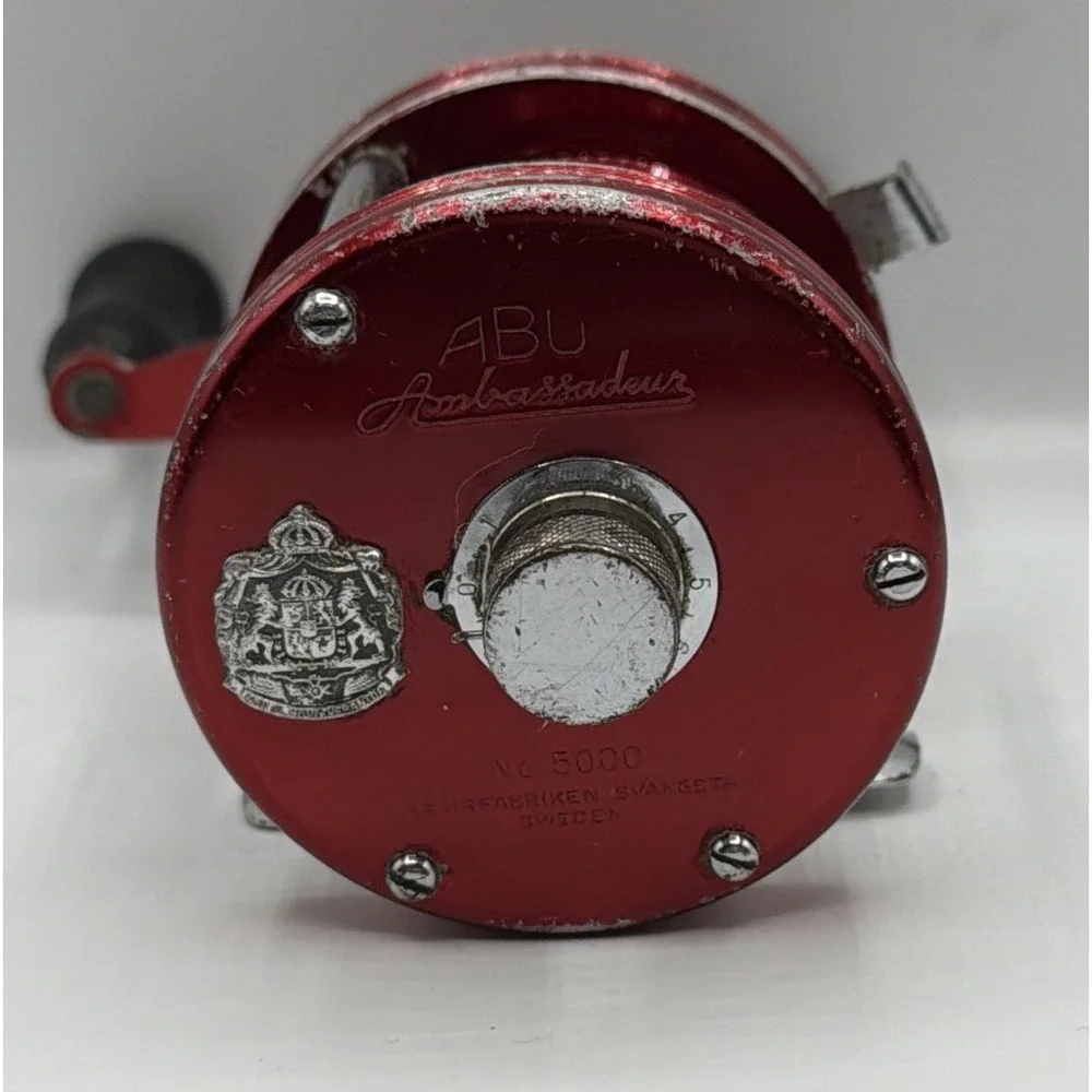 Abu Garcia Ambassador 5000 Baitcasting Reel Red 594178. Made In Sweden